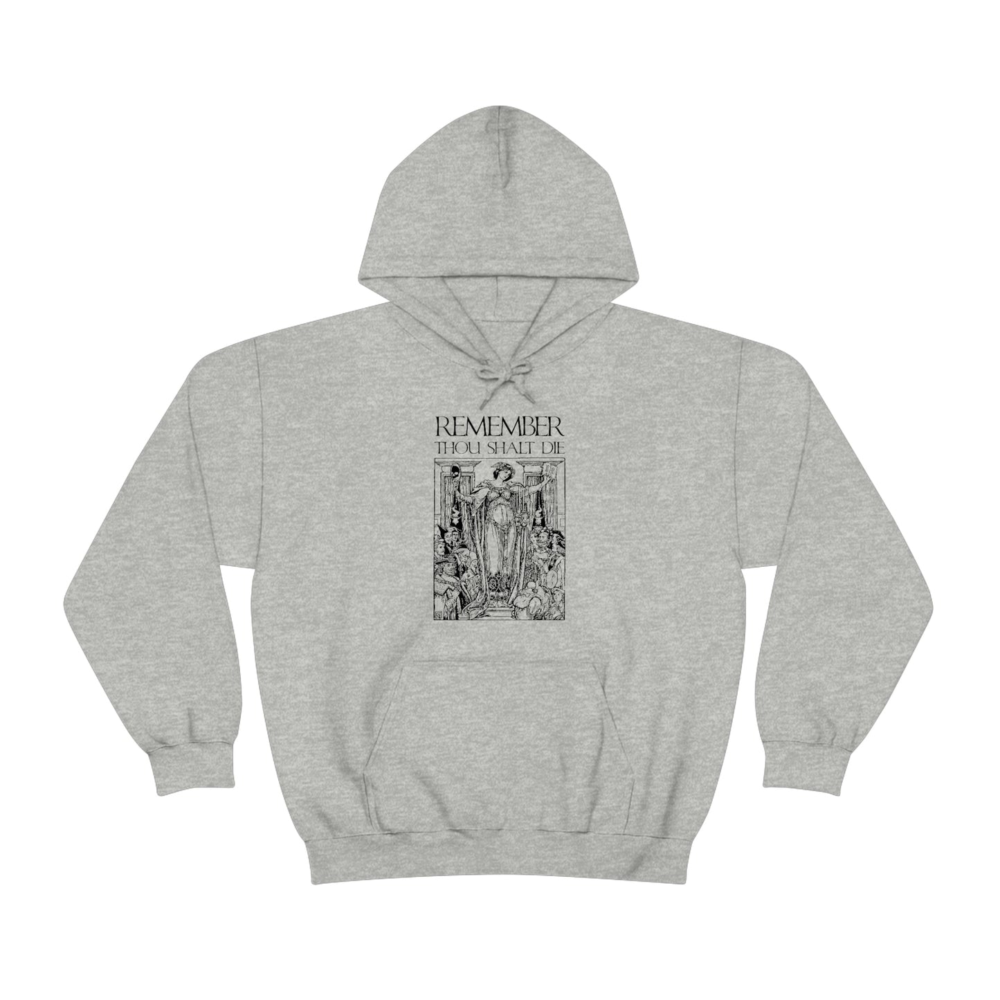 Remember You Will Die Shakespearean Woodcut Design No. 1 | Orthodox Christian Hoodie / Hooded Sweatshirt