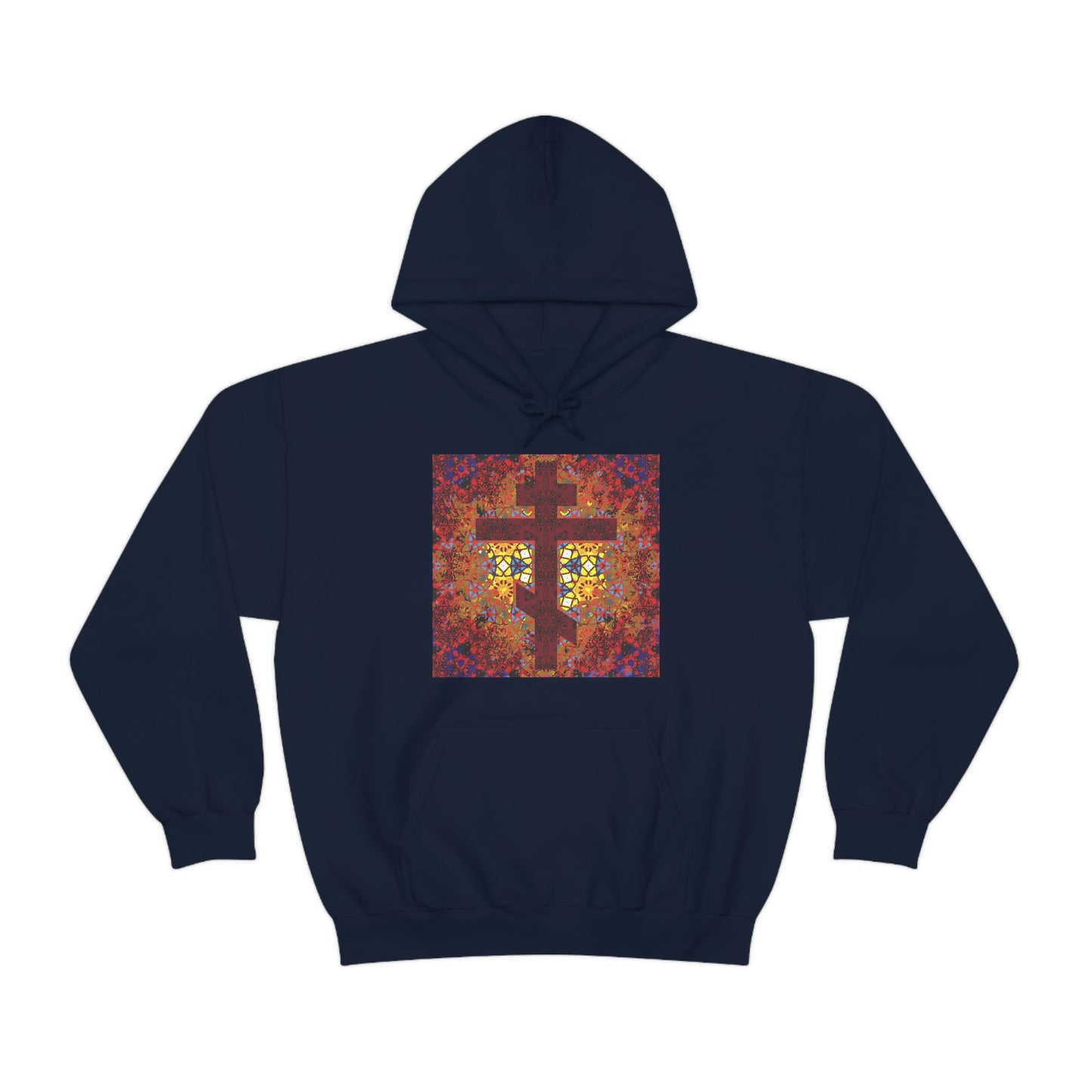 Stained Glass Cross Design No. 1 | Orthodox Christian Hoodie / Hooded Sweatshirt