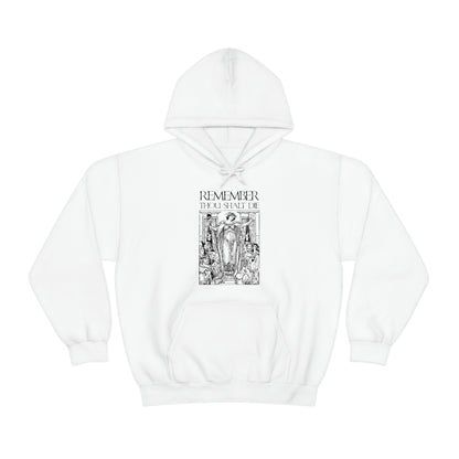 Remember You Will Die Shakespearean Woodcut Design No. 1 | Orthodox Christian Hoodie / Hooded Sweatshirt