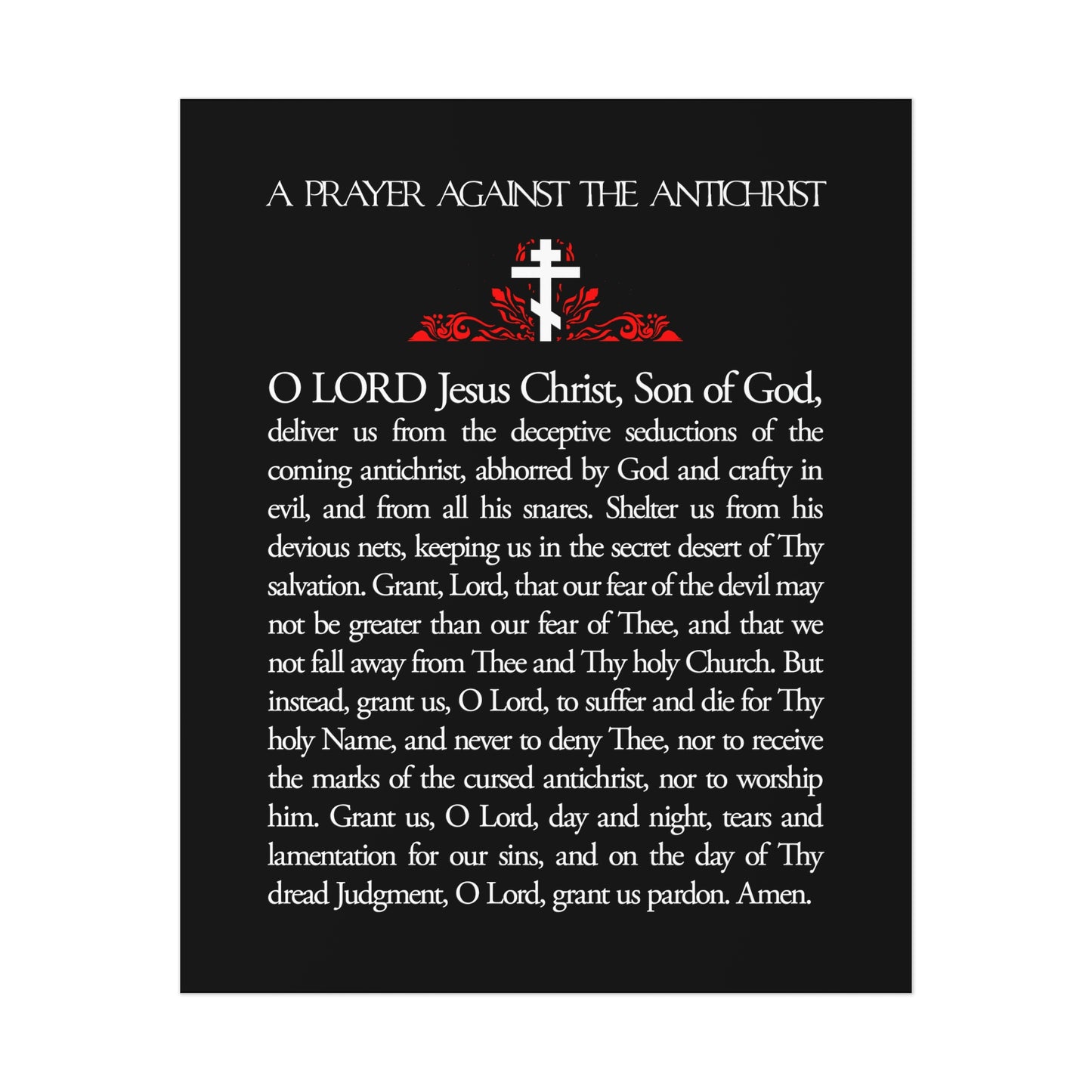 Prayer Against the Antichrist No. 1 | Orthodox Christian Art Poster