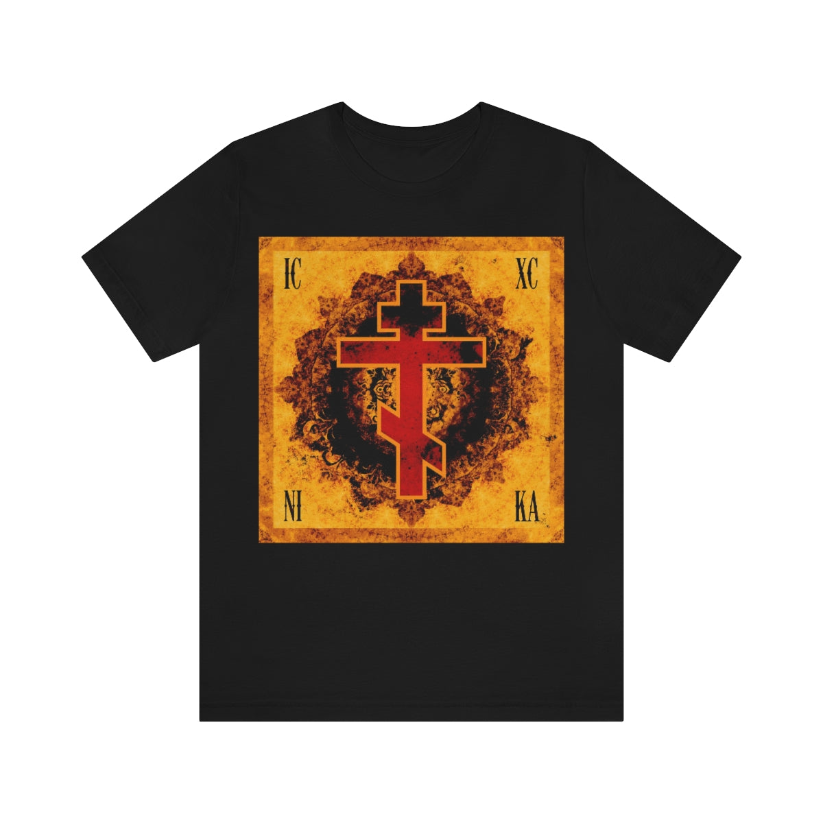 Art Cross: Ætheric Rose Window Cross Design No. 32 | Orthodox Christian T-Shirt