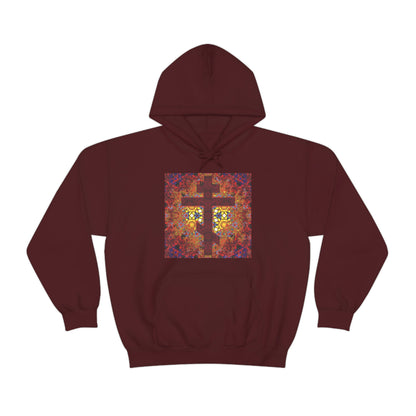 Stained Glass Cross Design No. 1 | Orthodox Christian Hoodie / Hooded Sweatshirt