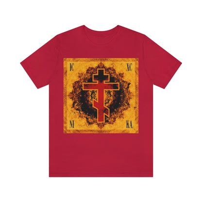 Art Cross: Ætheric Rose Window Cross Design No. 32 | Orthodox Christian T-Shirt