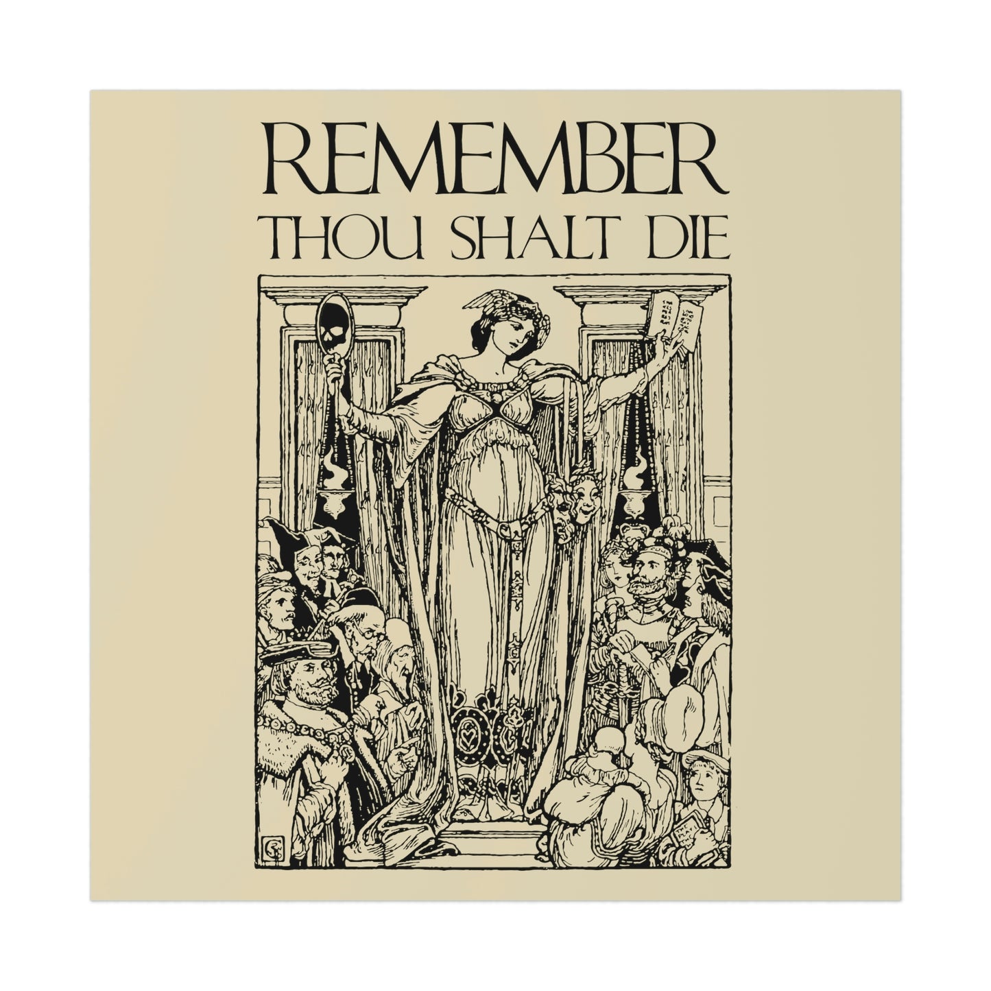 Remember You Will Die Shakespearean Woodcut Design No. 1 | Orthodox Christian Art Poster