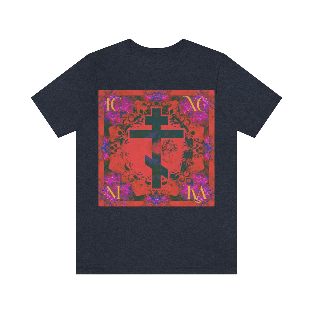 Art Cross: Ætheric Rose Window Cross Design No. 25 | Orthodox Christian T-Shirt
