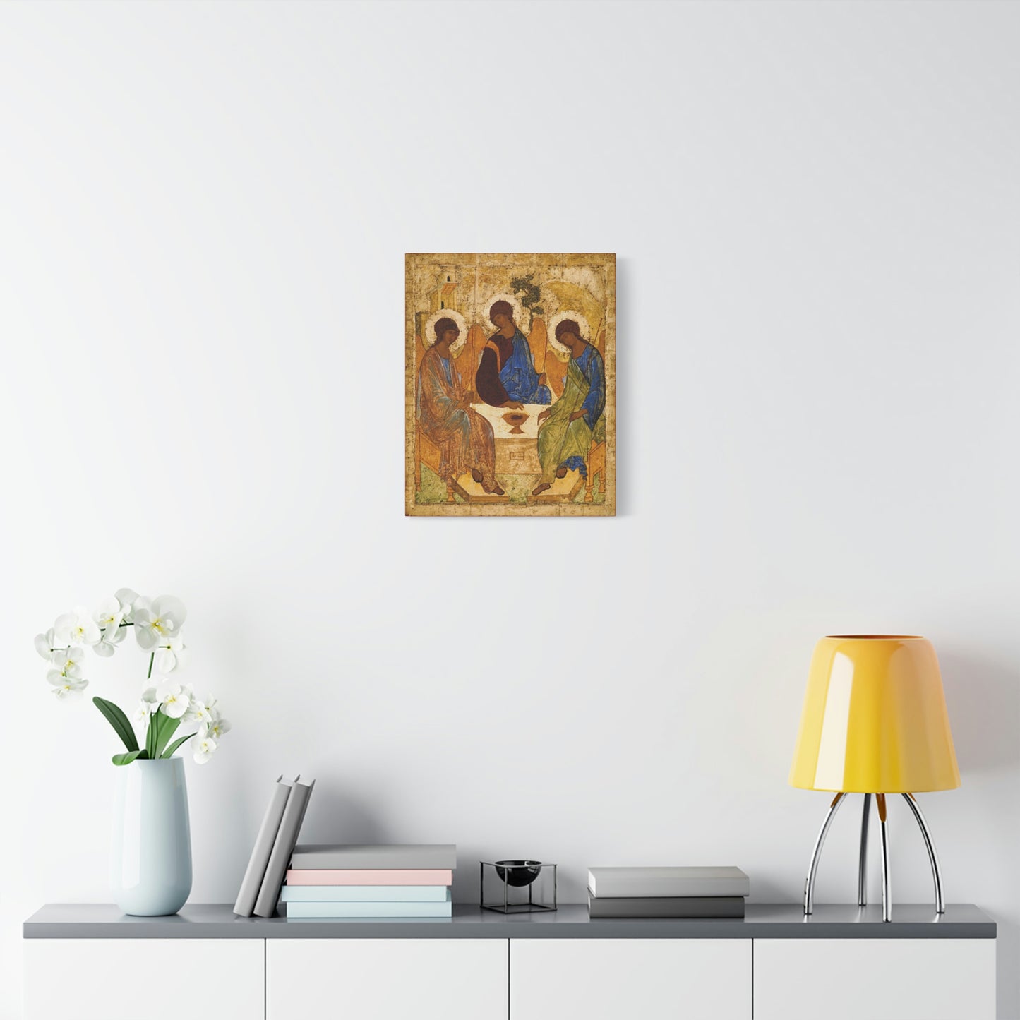 Andrei Rublev's Holy Trinity (or Hospitality of Abraham) Icon | Orthodox Christian Canvas Icon