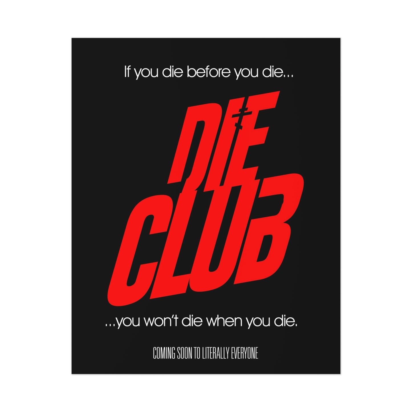 Die Club No. 1 (Movie Poster Design) | Orthodox Christian Art Poster