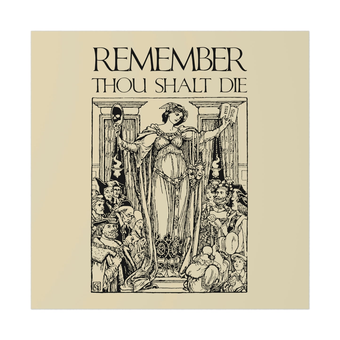 Remember You Will Die Shakespearean Woodcut Design No. 1 | Orthodox Christian Art Poster