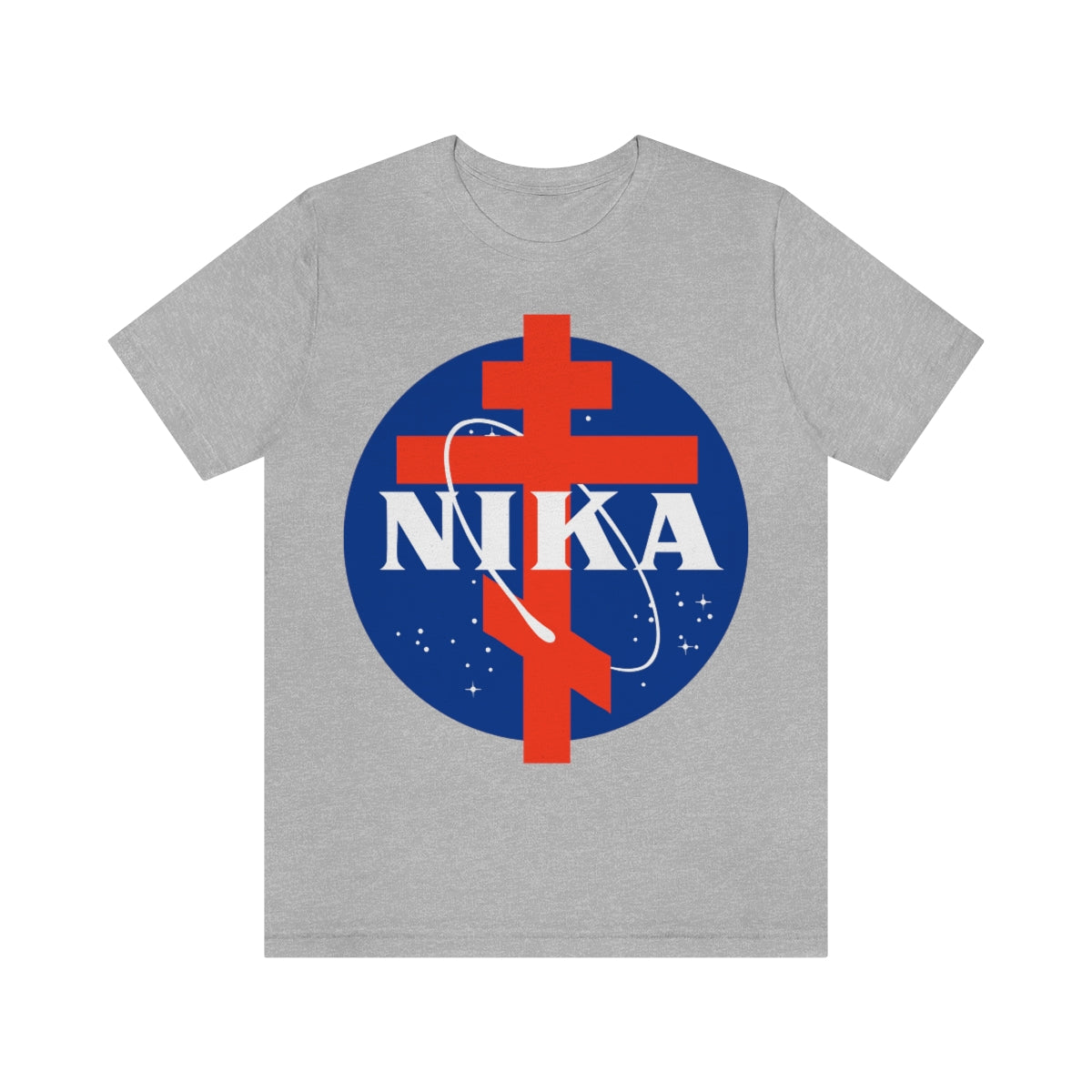 NASA / NIKA Logo Mashup Design | Orthodox Christian T-Shirt
