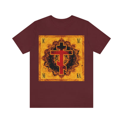 Art Cross: Ætheric Rose Window Cross Design No. 32 | Orthodox Christian T-Shirt