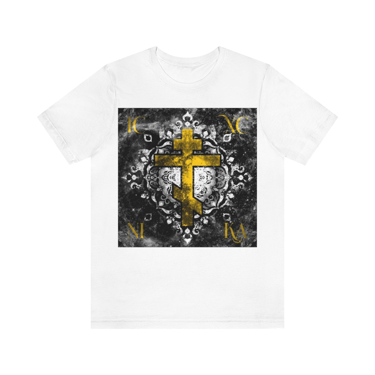 Art Cross: Ætheric Rose Window Cross Design No. 18 | Orthodox Christian T-Shirt