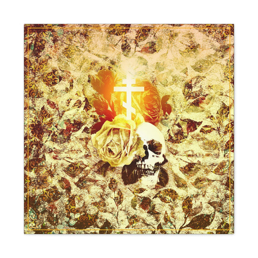 Art Cross: Rose & Skull No. 1 | Orthodox Christian Canvas Art